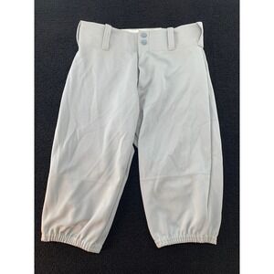 Athletic Baseball Pants Youth Gray Elastic Waist Belt‎ loops size L